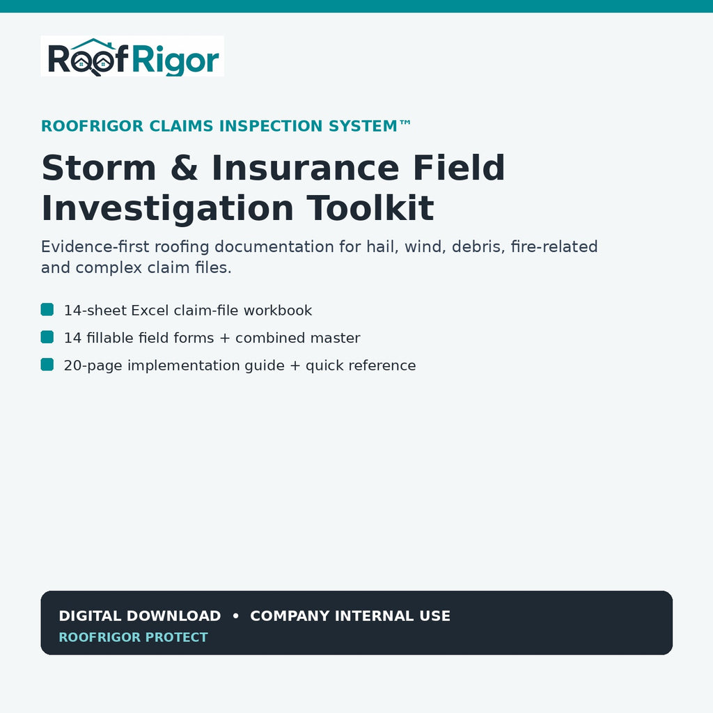RoofRigor Claims Inspection System storm and insurance field investigation toolkit