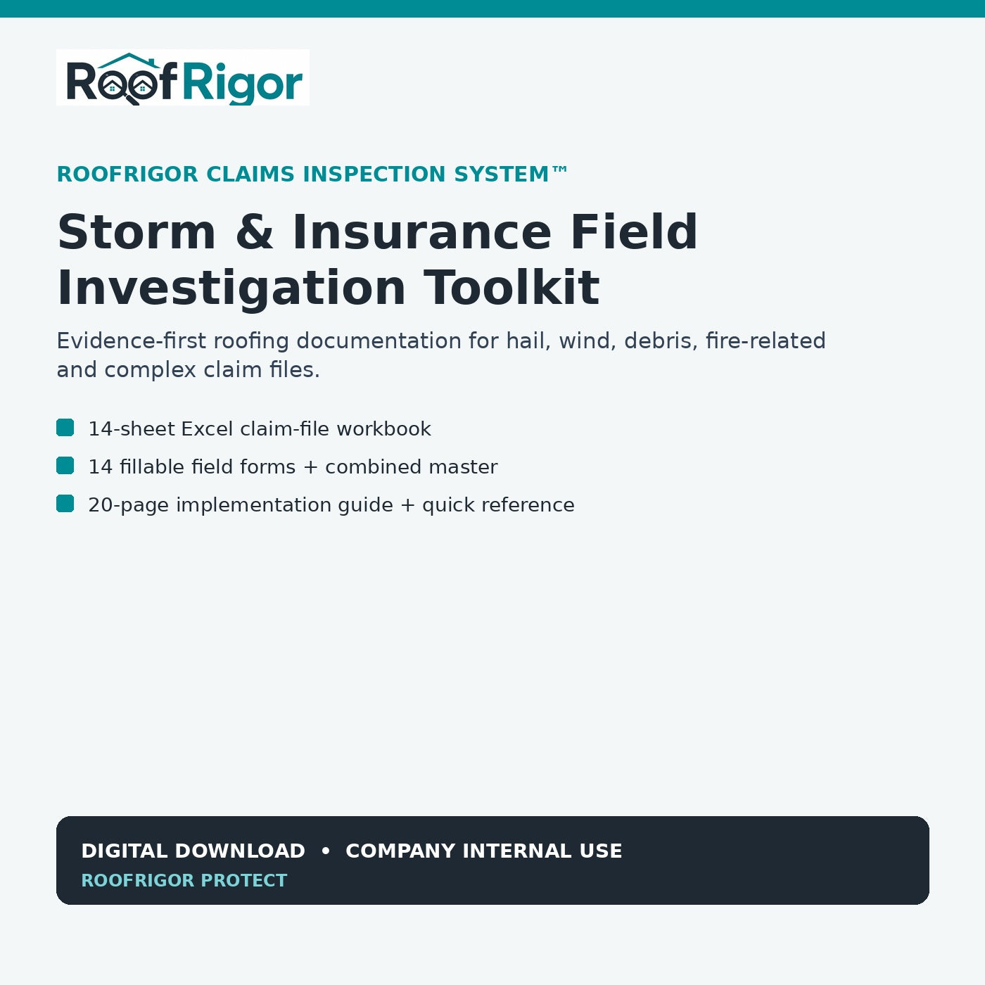 RoofRigor Claims Inspection System storm and insurance field investigation toolkit