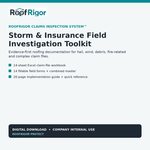 RoofRigor Claims Inspection System storm and insurance field investigation toolkit