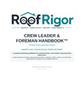 RoofRigor Crew Leader and Foreman Handbook roofing field leadership system