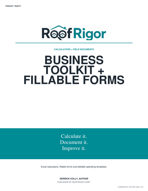 RoofRigor Roofing Business Operating Toolkit cover